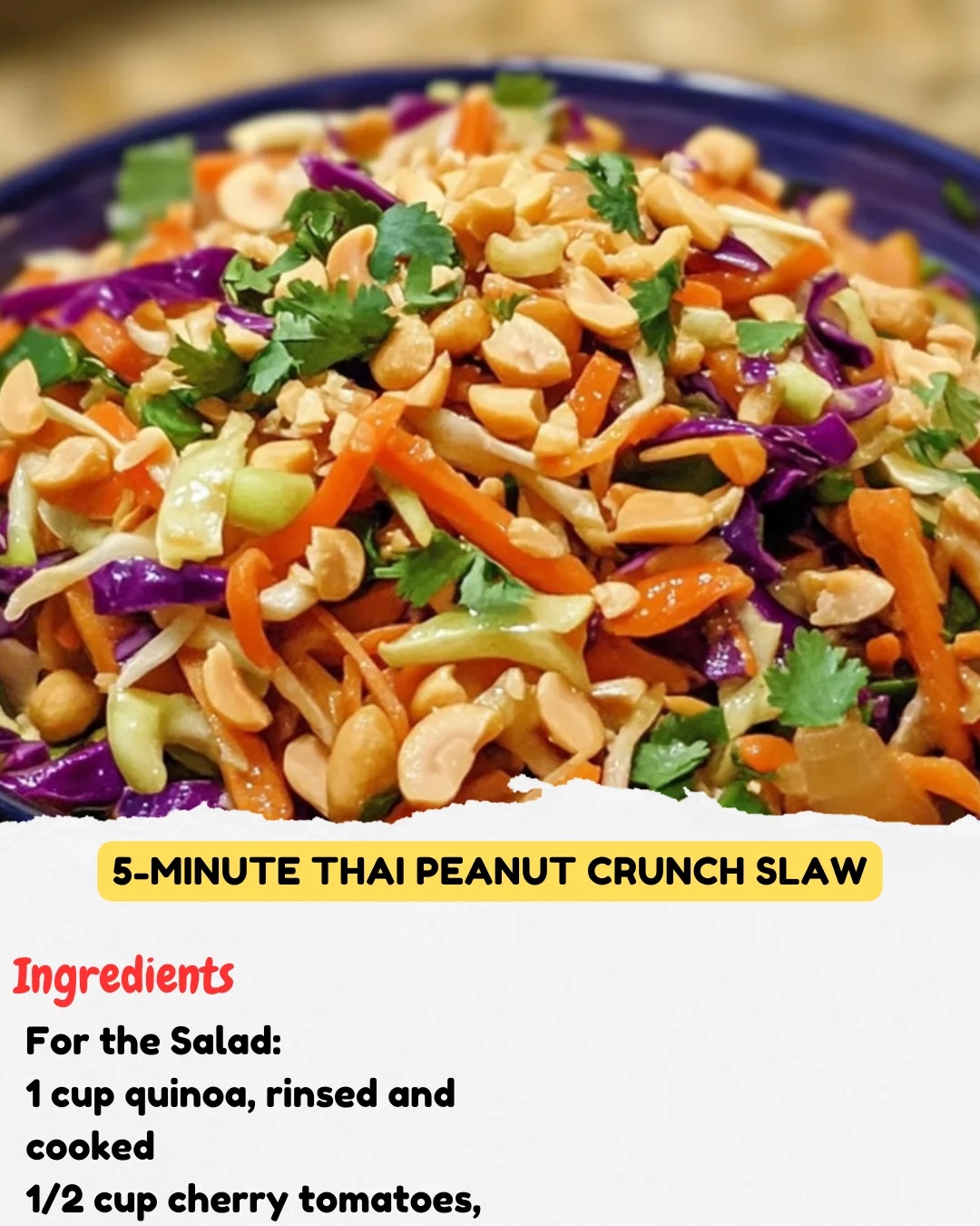 5-Minute Thai Peanut Crunch Slaw