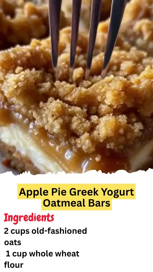 Apple Pie Greek Yogurt Oatmeal Bars