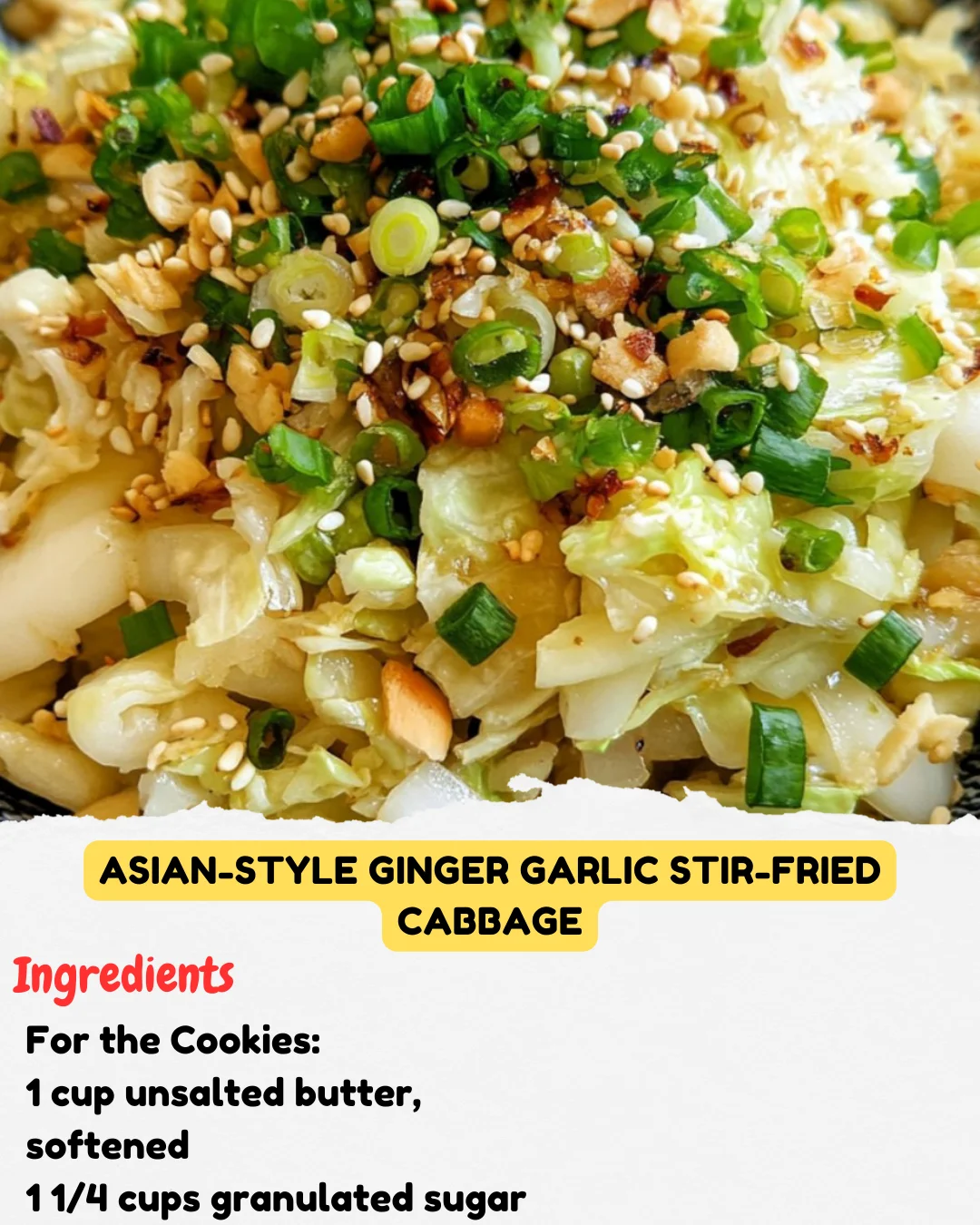 Asian-Style Ginger Garlic Stir-Fried Cabbage