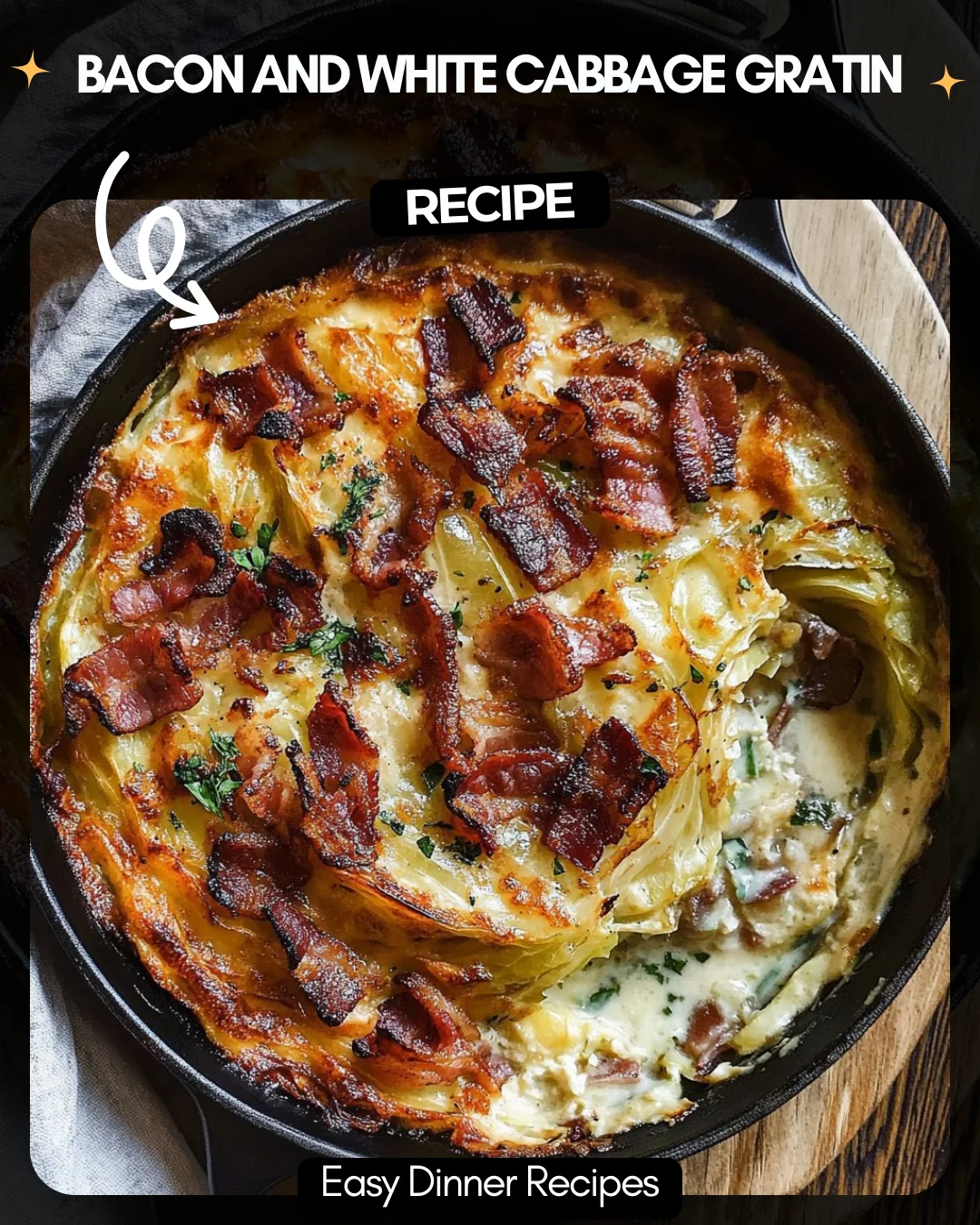 Bacon and White Cabbage Gratin