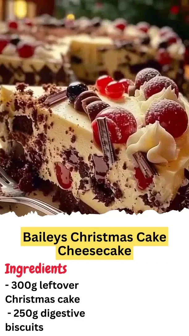 Baileys Christmas Cake Cheesecake
