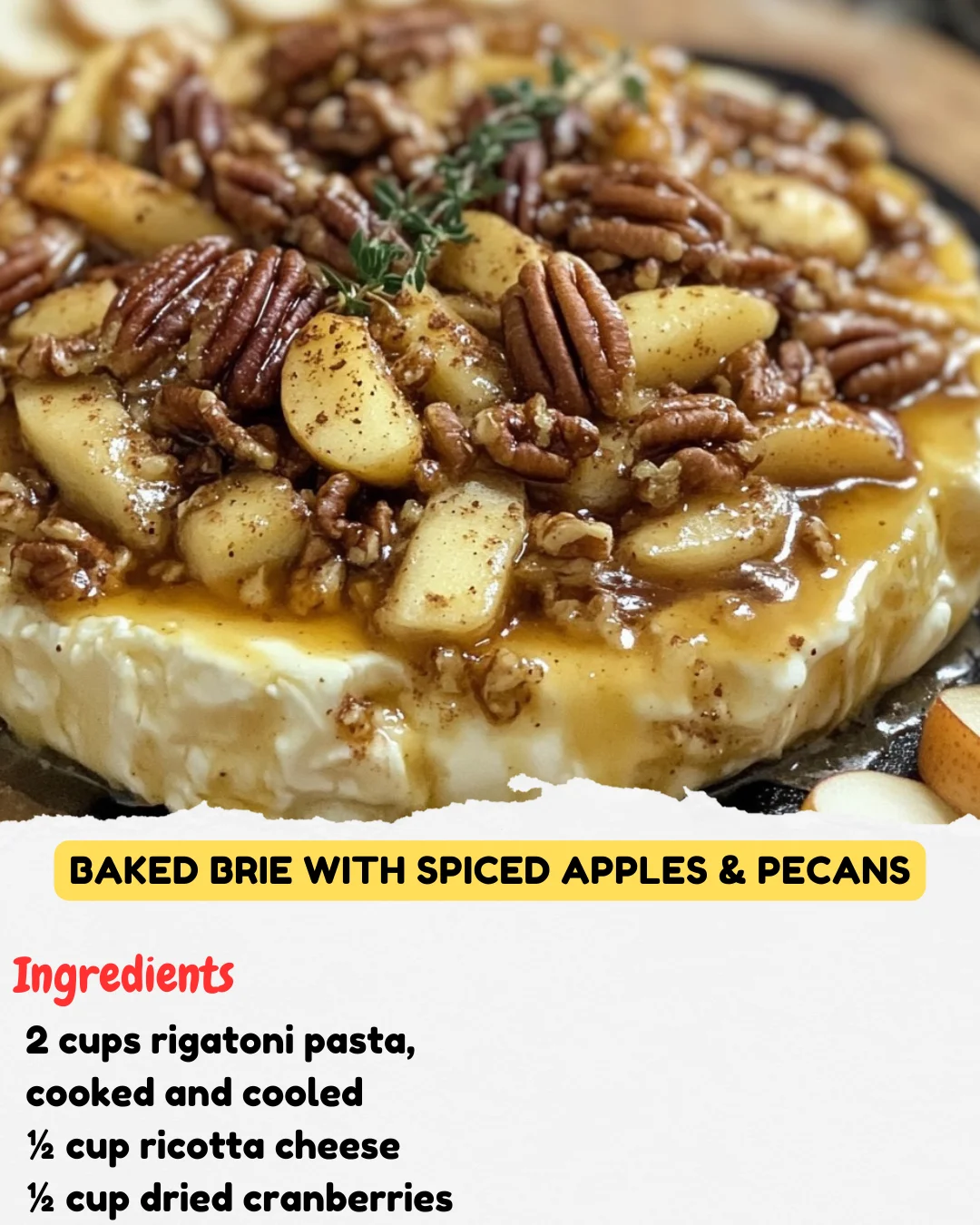 Baked Brie with Spiced Apples & Pecans