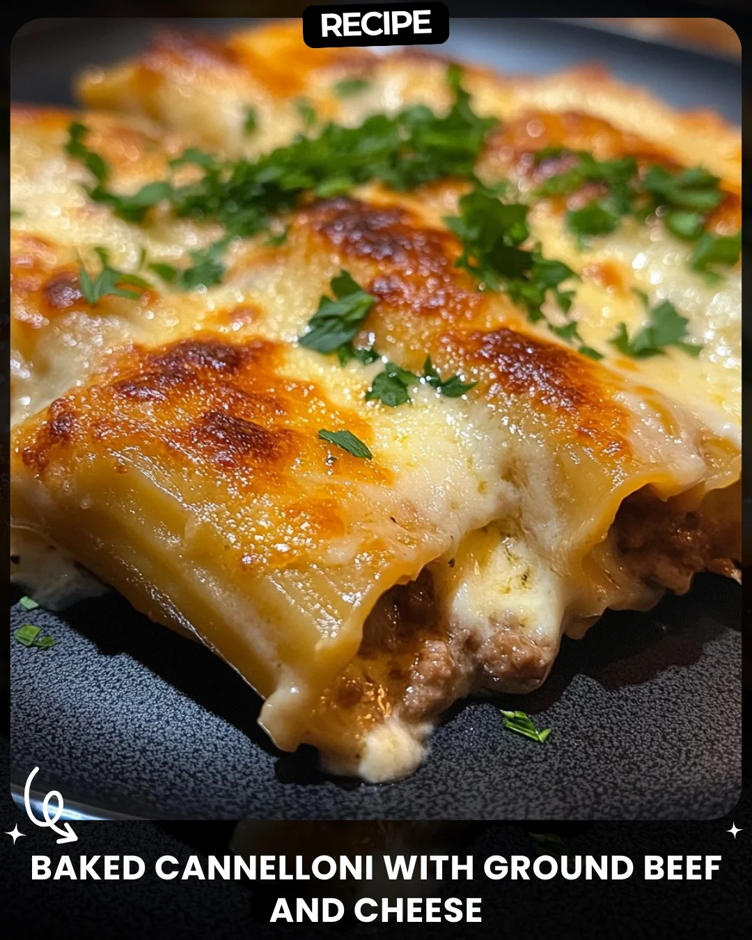 Baked Cannelloni with Ground Beef and Cheese