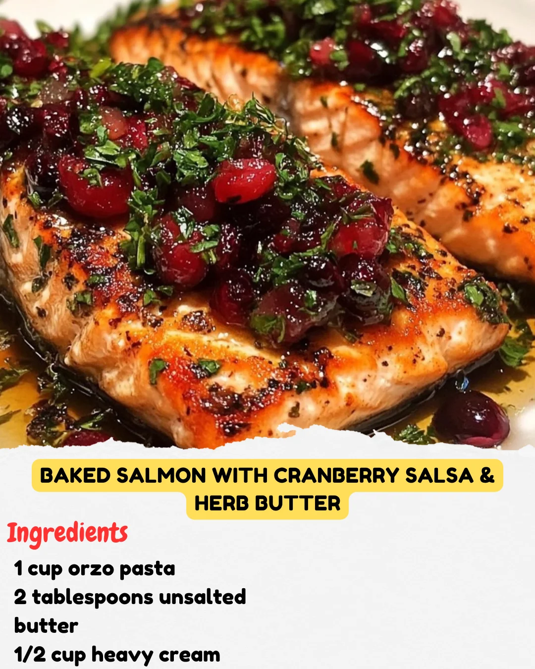 Baked Salmon with Cranberry Salsa & Herb Butter