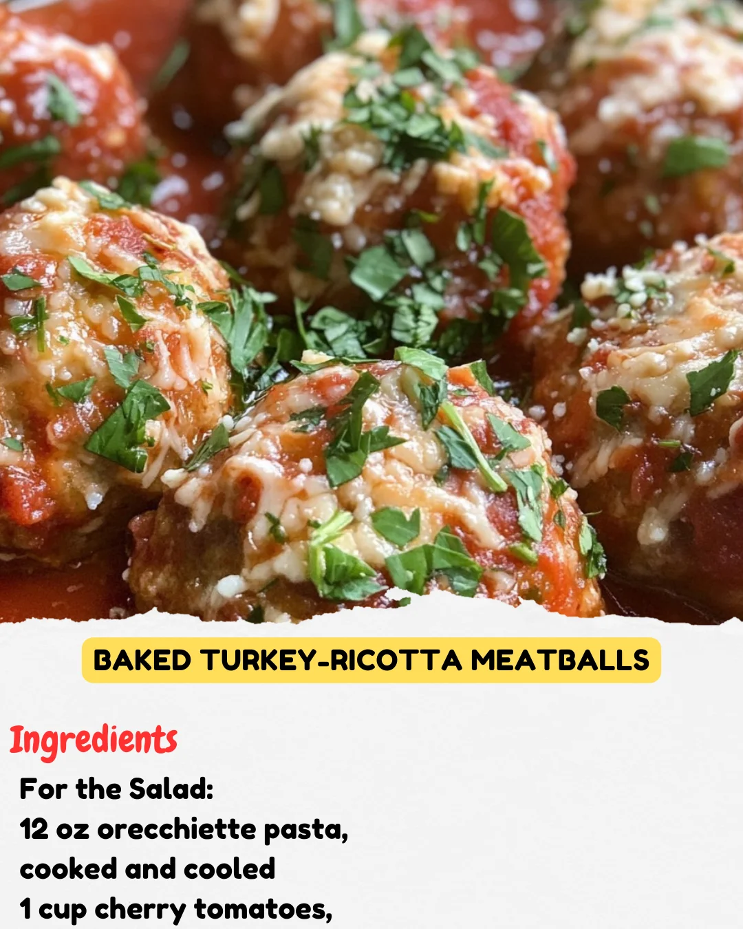 Baked Turkey-Ricotta Meatballs