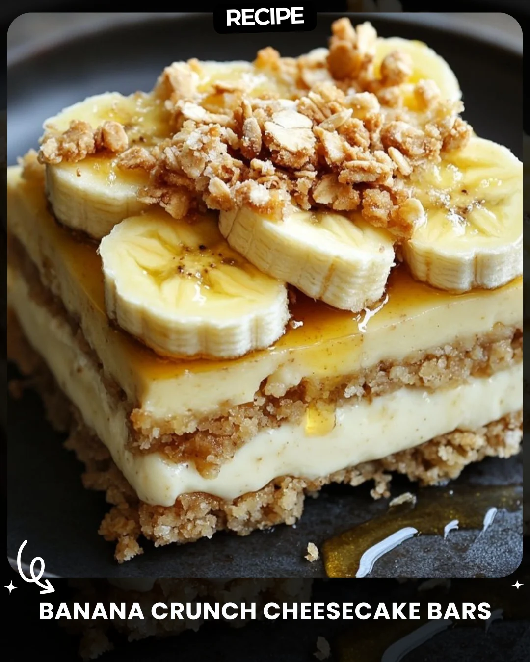 Banana Crunch Cheesecake Bars