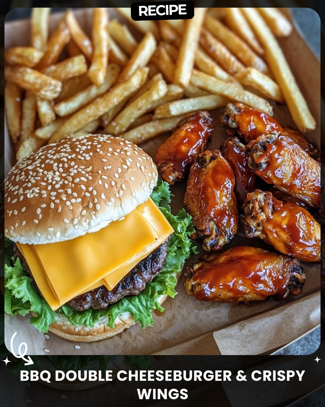 BBQ Double Cheeseburger & Crispy Wings