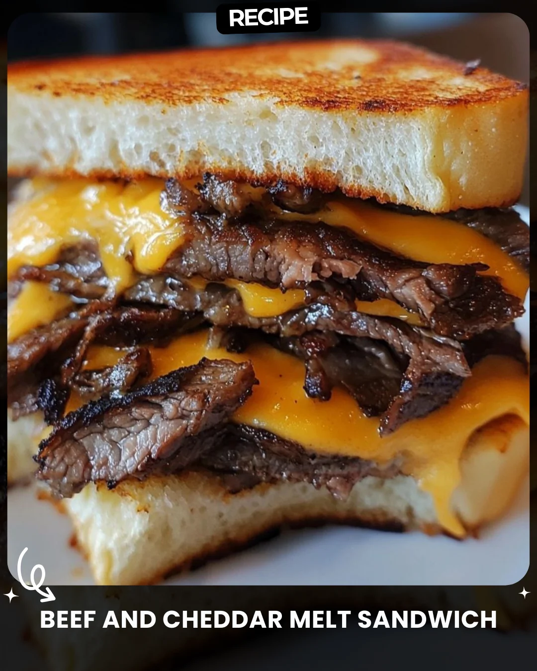 Beef and Cheddar Melt Sandwich
