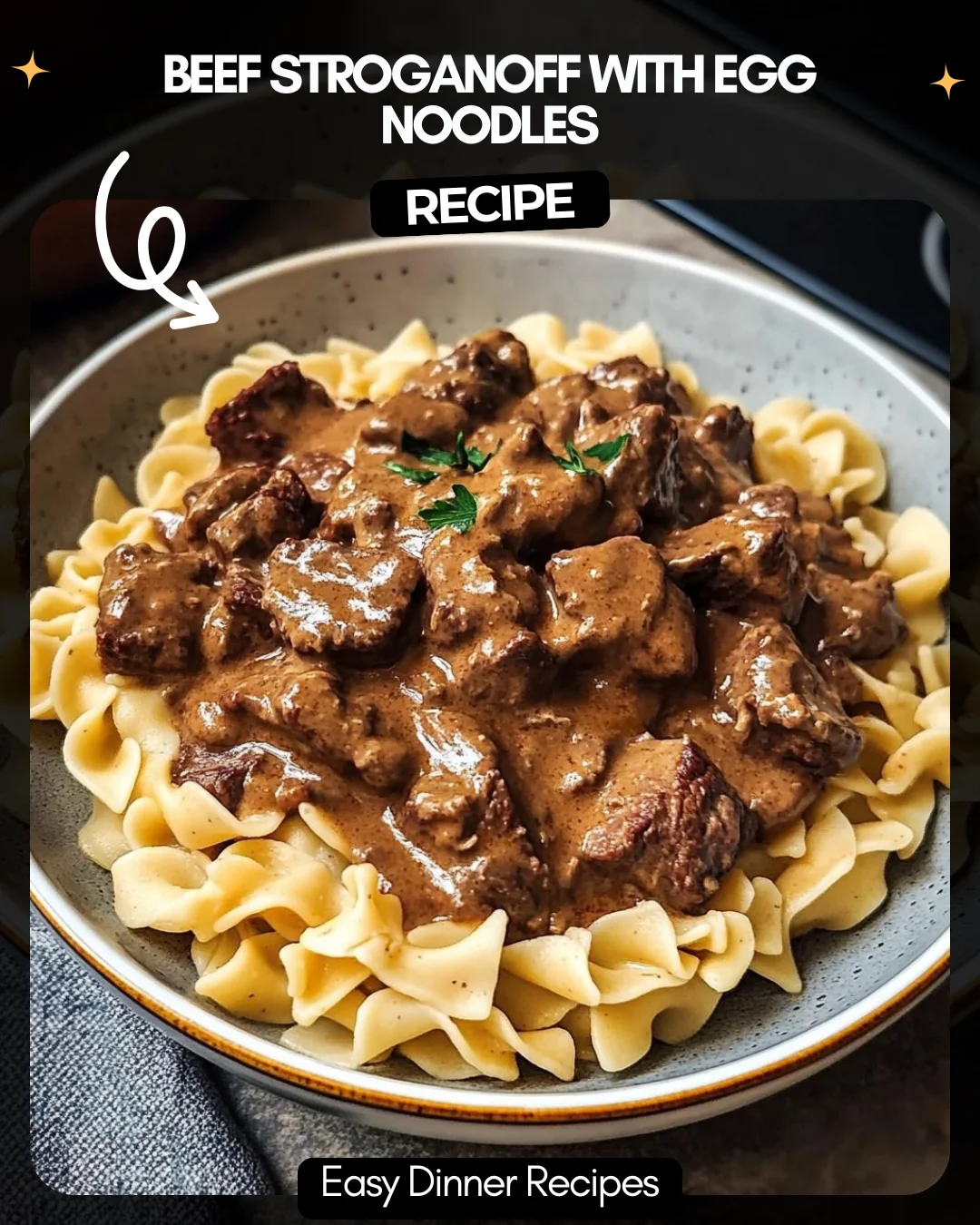 Beef Stroganoff with Egg Noodles