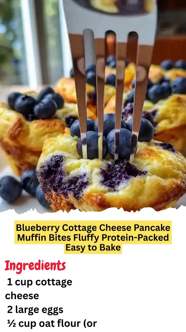 Blueberry Cottage Cheese Pancake Muffin Bites Fluffy Protein-Packed Easy to Bake