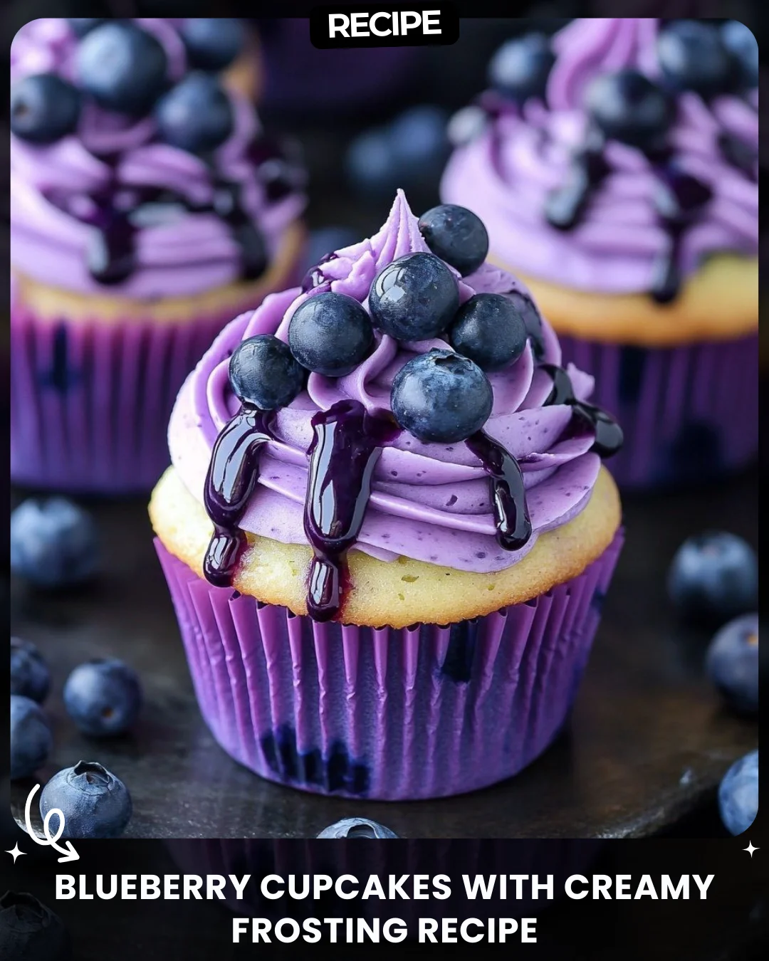 Blueberry Cupcakes with Creamy Frosting Recipe