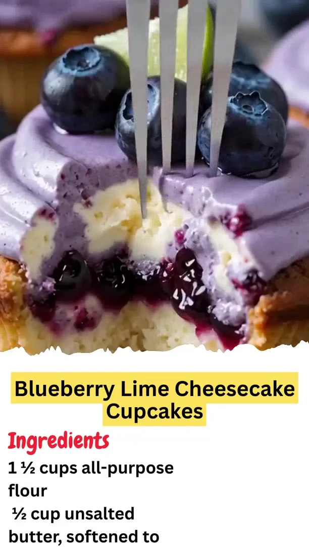 Blueberry Lime Cheesecake Cupcakes