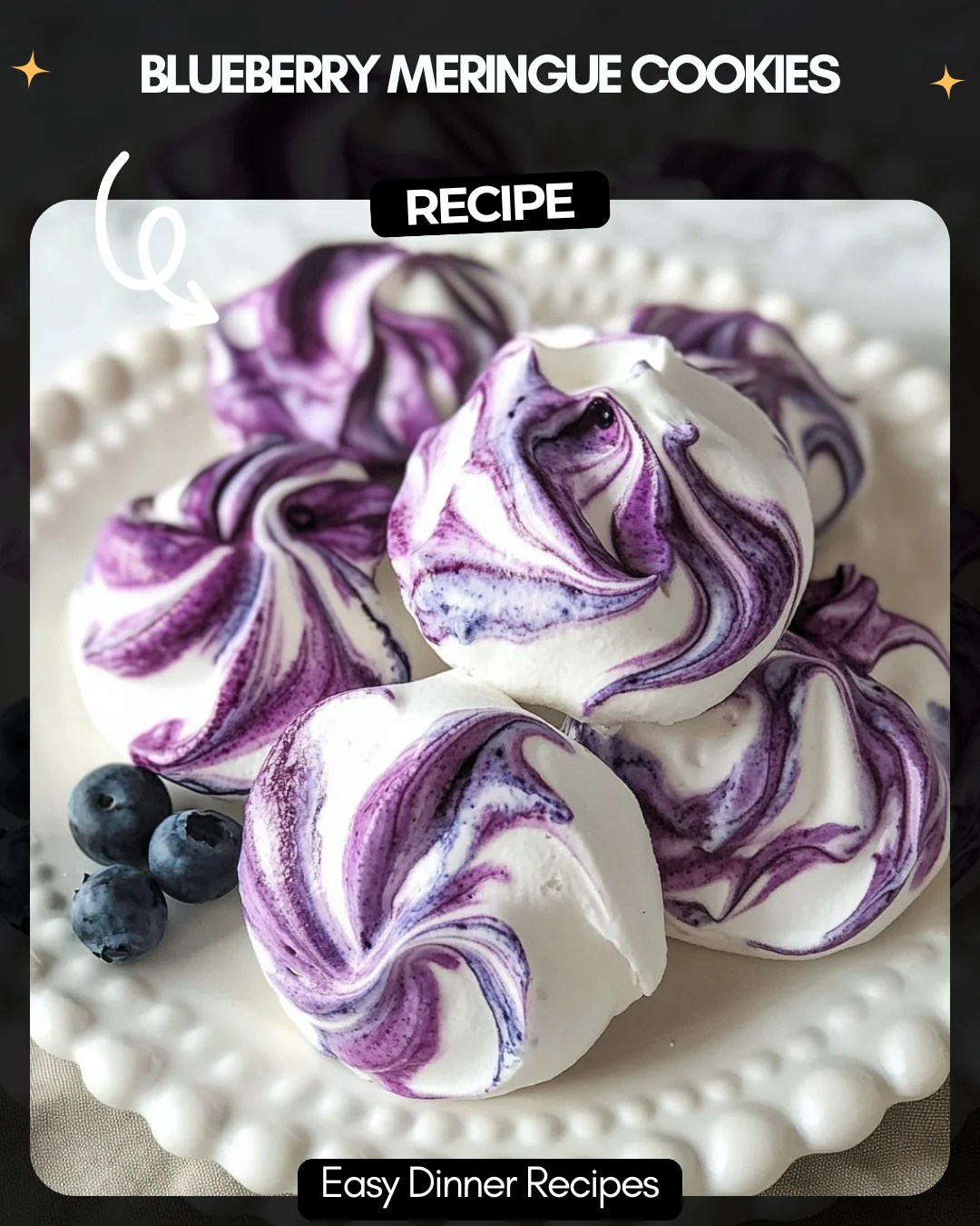 Blueberry Meringue Cookies