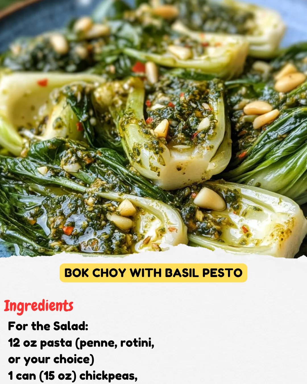 Bok Choy with Basil Pesto