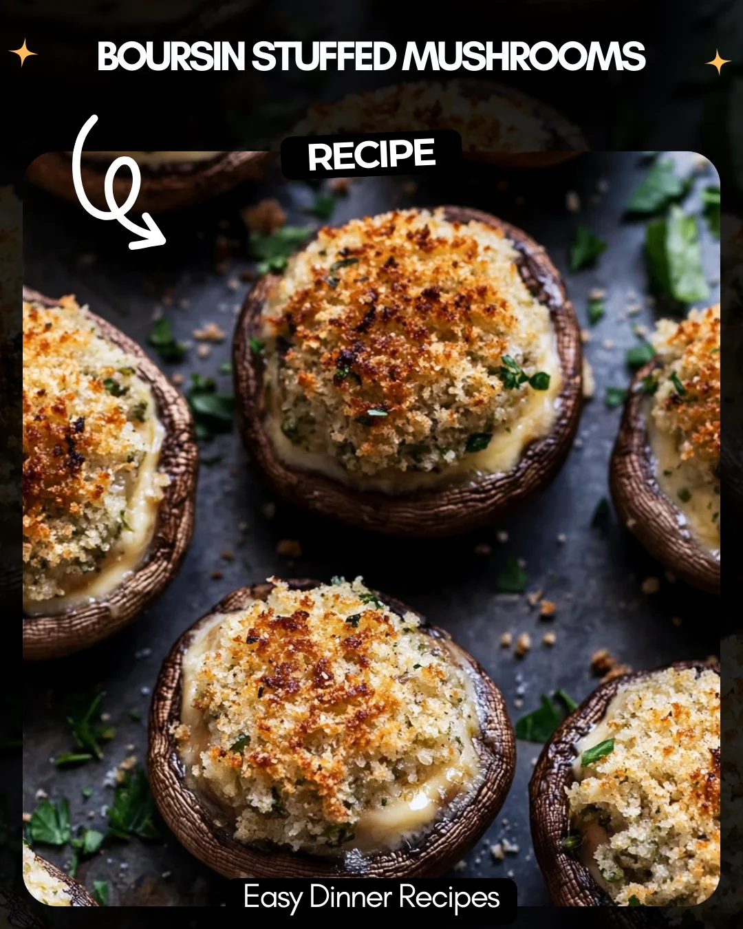 Boursin Stuffed Mushrooms