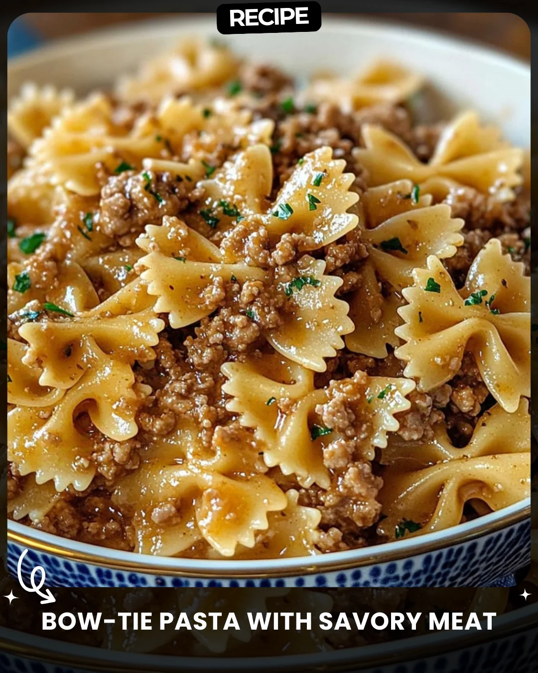 Bow-Tie Pasta with Savory Meat