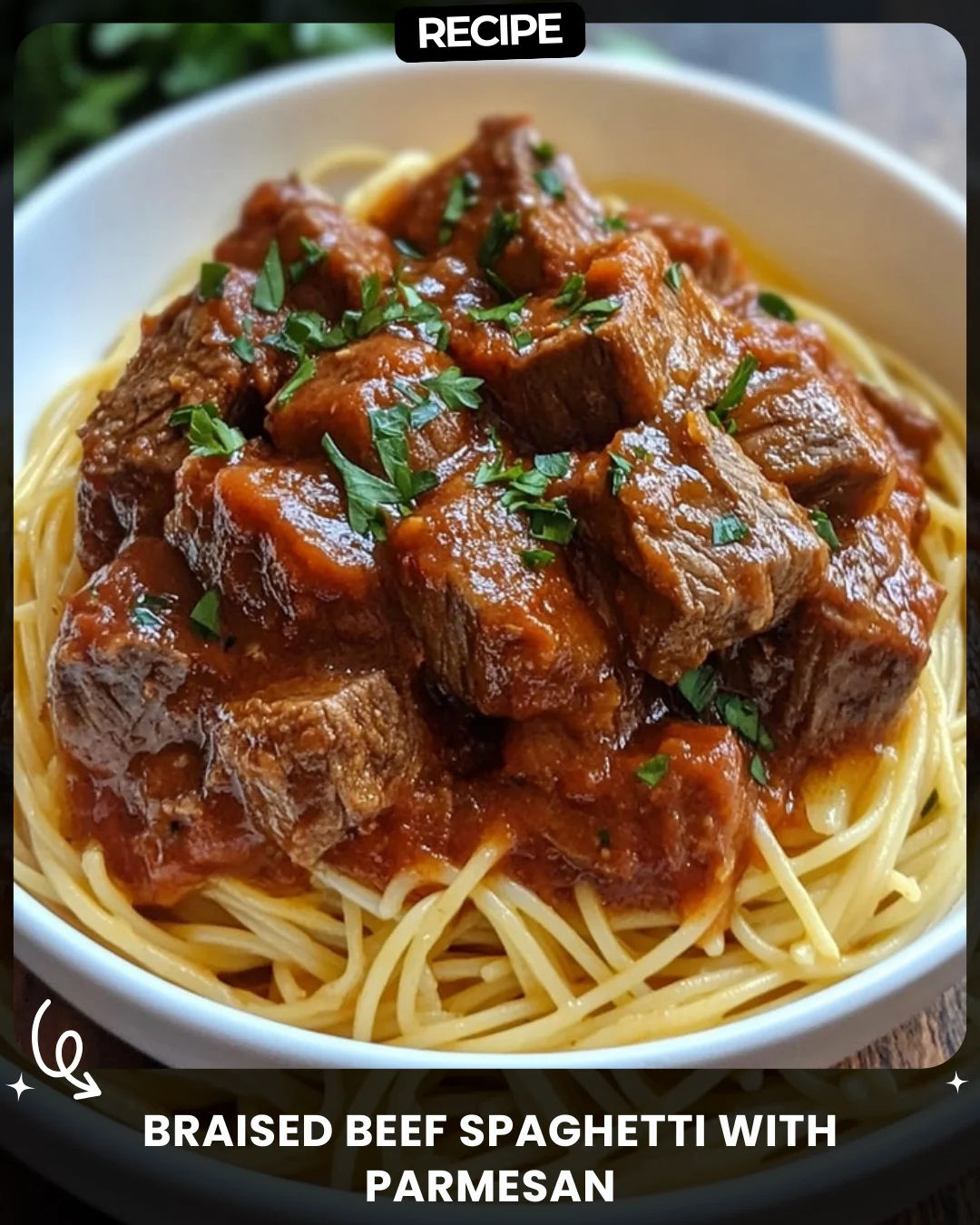 Braised Beef Spaghetti with Parmesan
