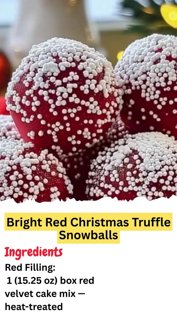 Bright Red Christmas Truffle Snowballs