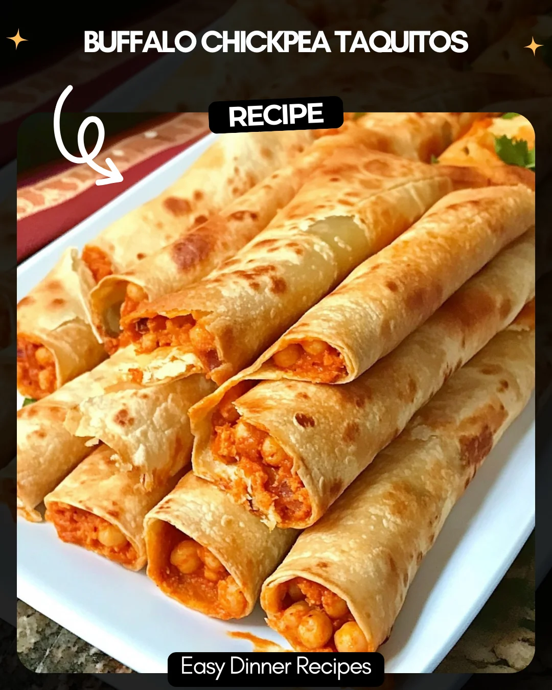 Buffalo Chickpea Taquitos