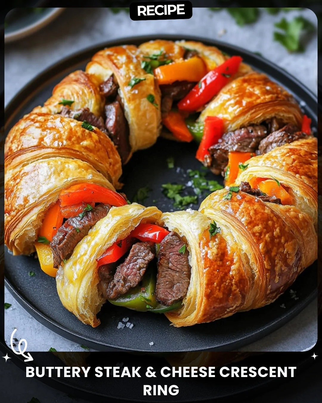 Buttery Steak & Cheese Crescent Ring