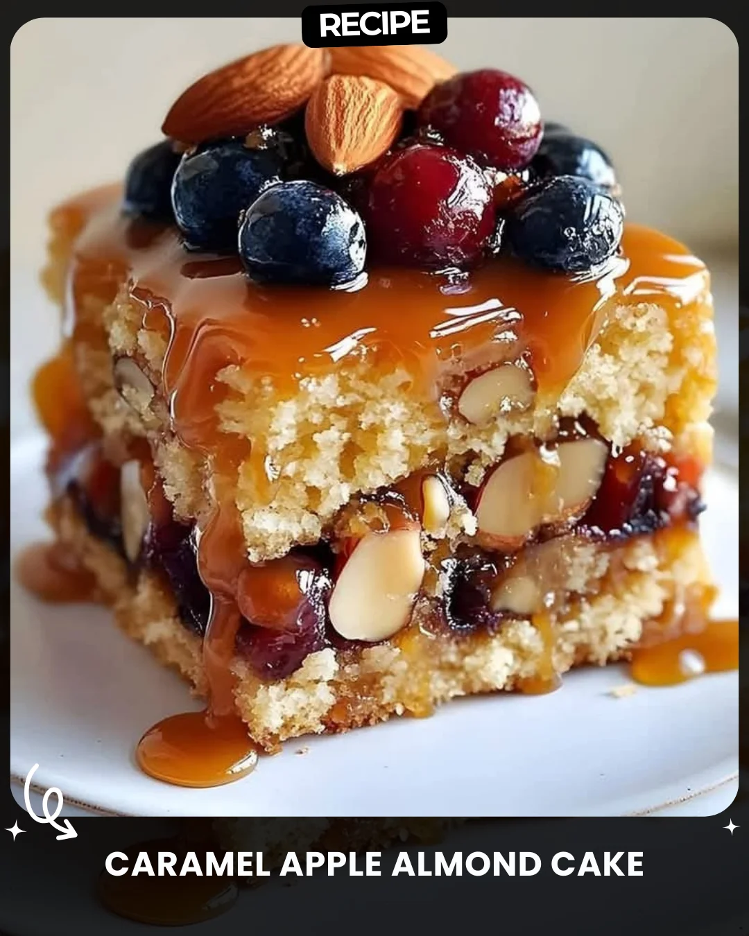 Caramel Apple Almond Cake