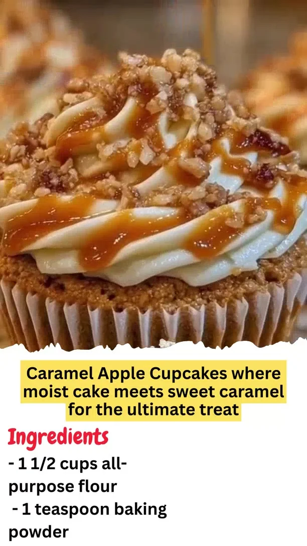 Caramel Apple Cupcakes where moist cake meets sweet caramel for the ultimate treat
