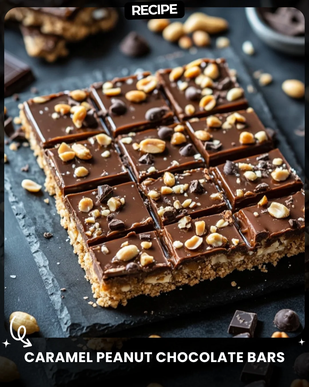 Caramel Peanut Chocolate Bars