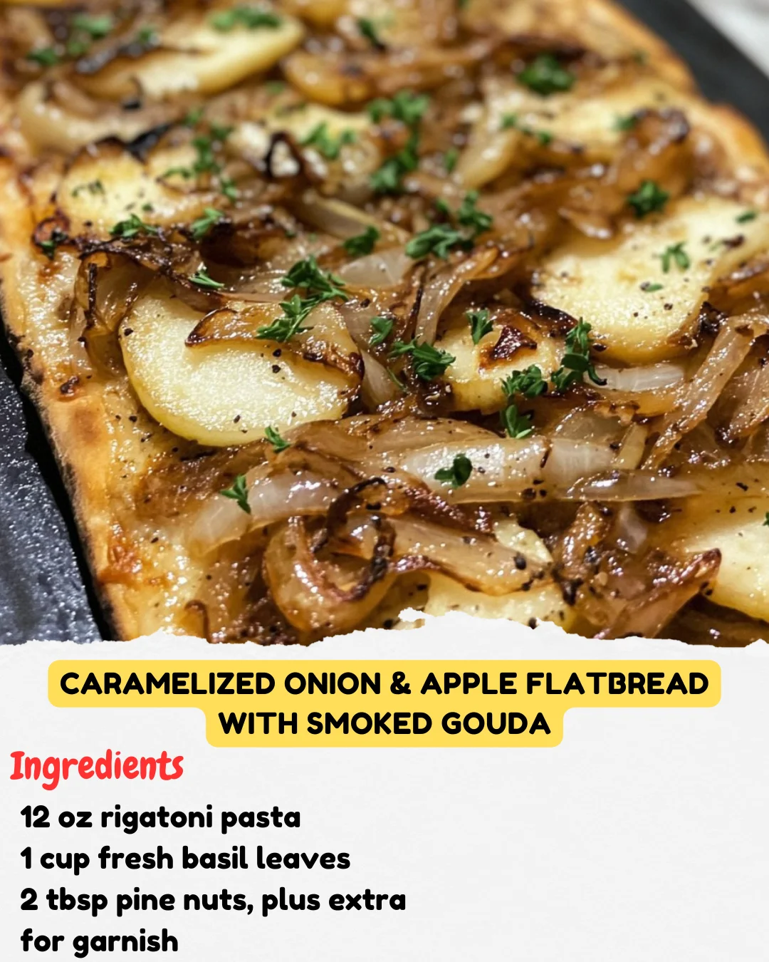 Caramelized Onion & Apple Flatbread with Smoked Gouda
