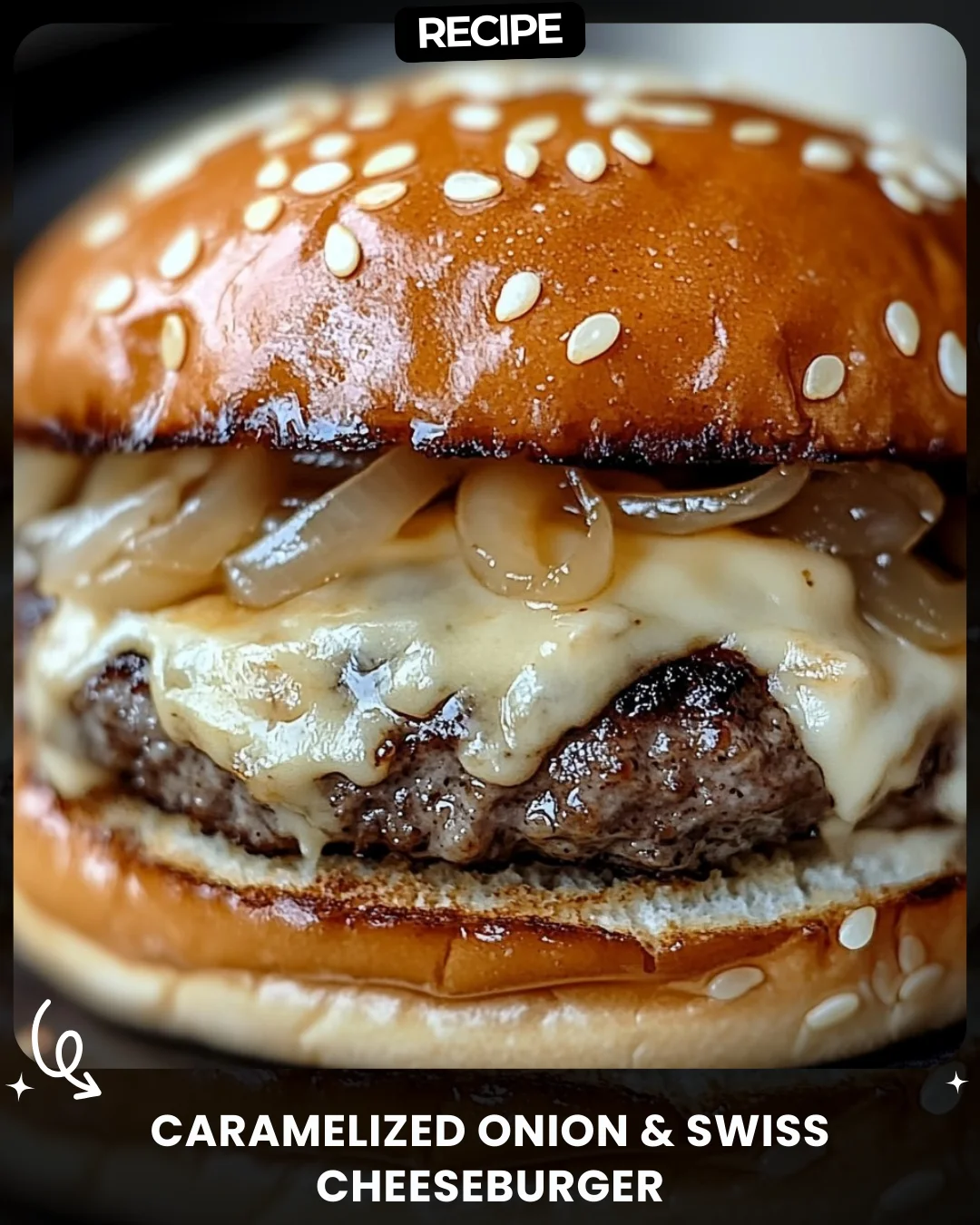 Caramelized Onion & Swiss Cheeseburger