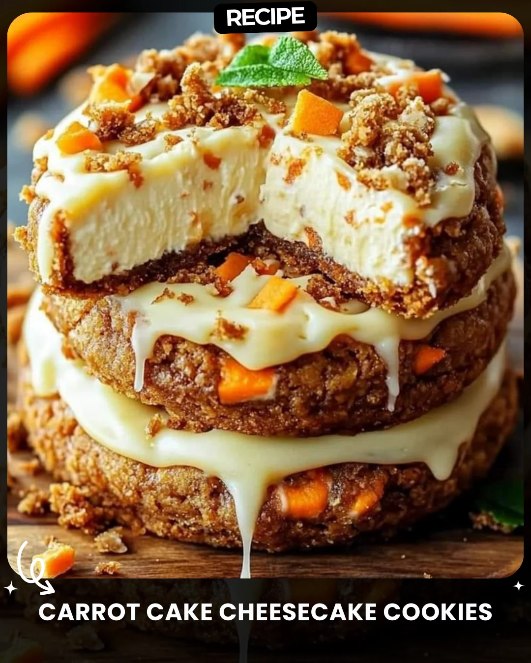 Carrot Cake Cheesecake Cookies