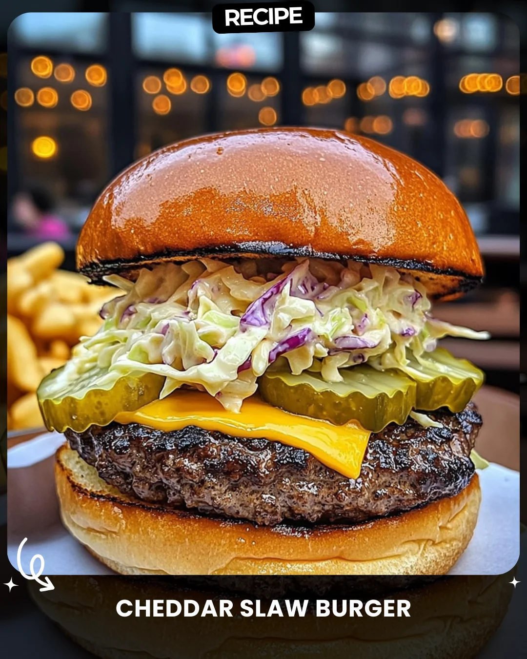 Cheddar Slaw Burger