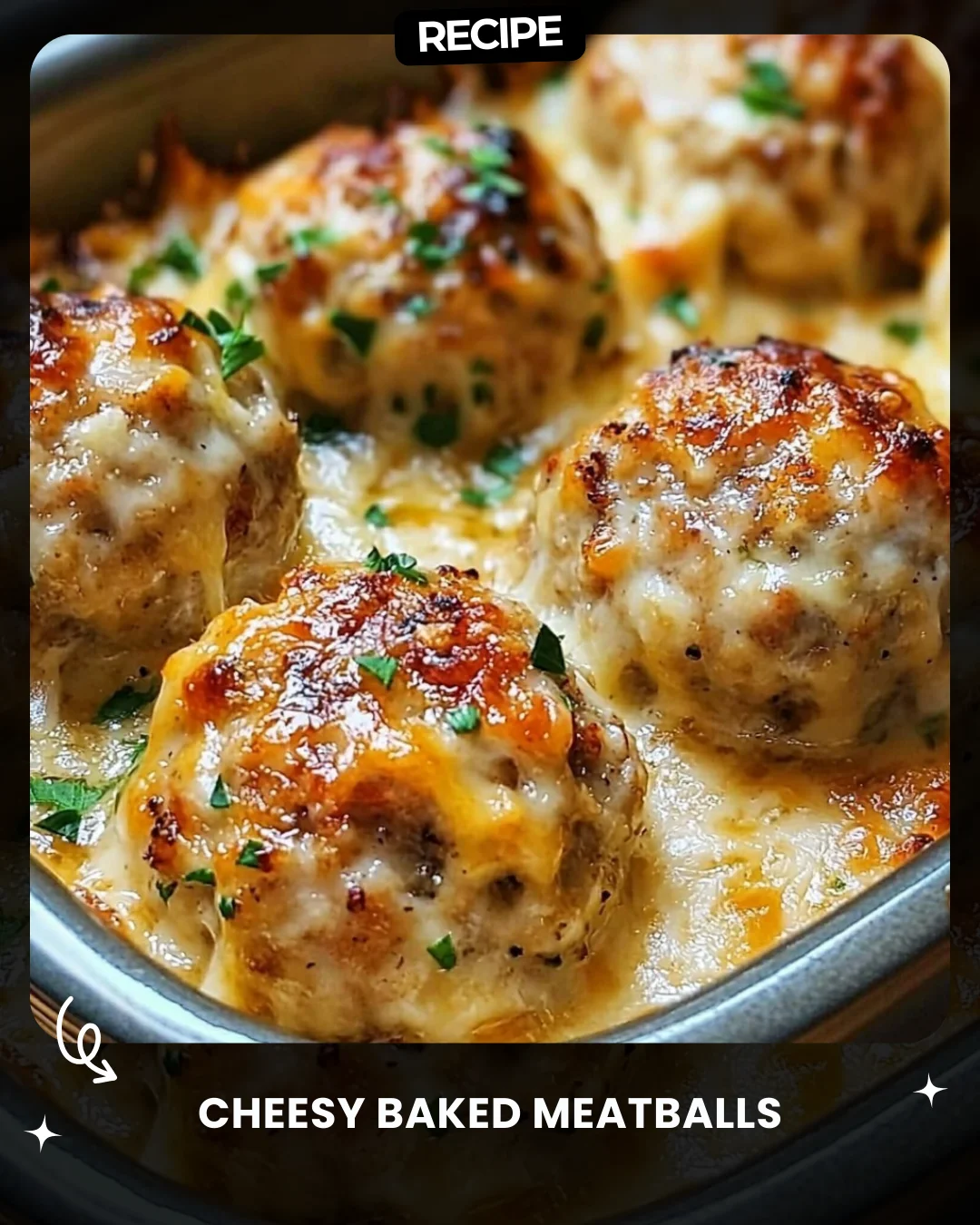 Cheesy Baked Meatballs