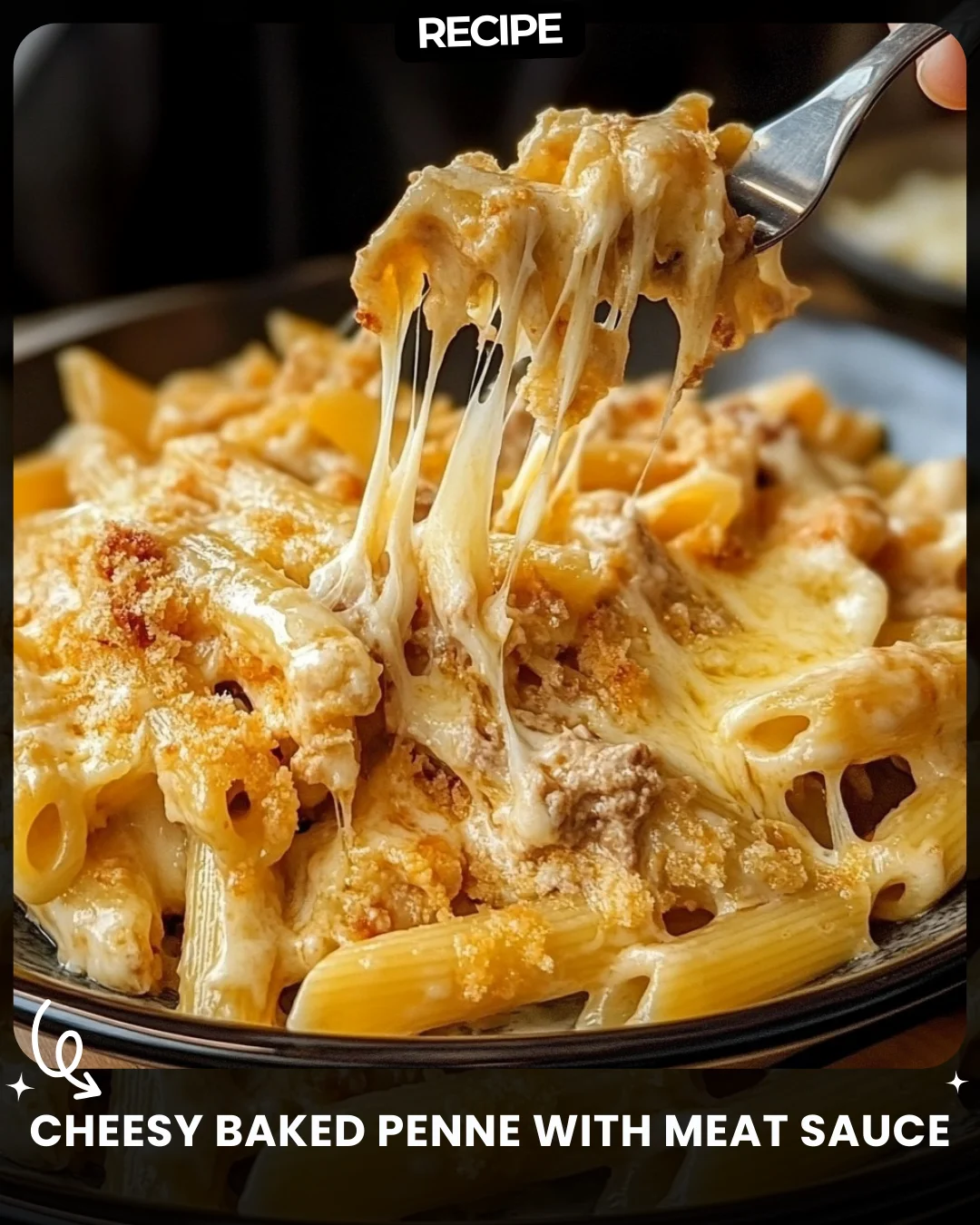 Cheesy Baked Penne with Meat Sauce