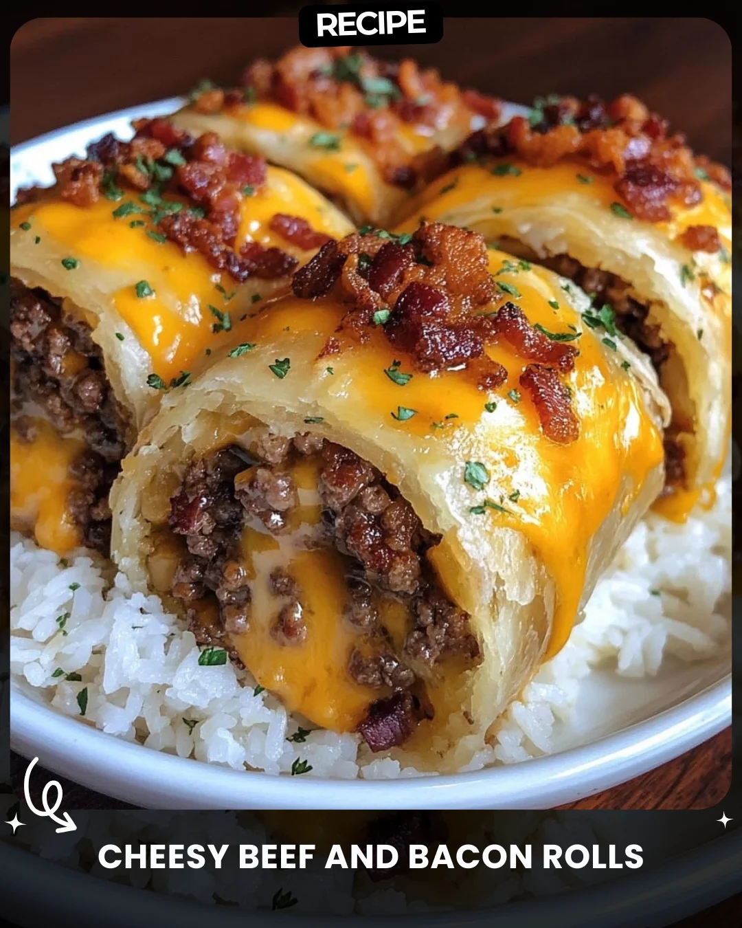 Cheesy Beef and Bacon Rolls