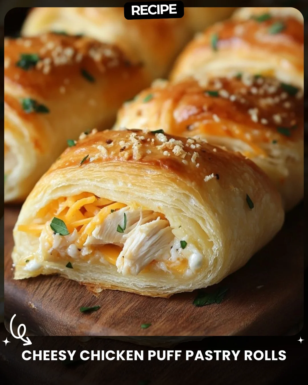 Cheesy Chicken Puff Pastry Rolls