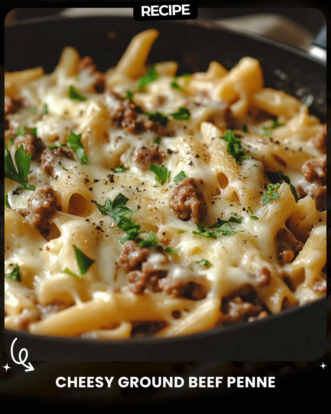 Cheesy Ground Beef Penne