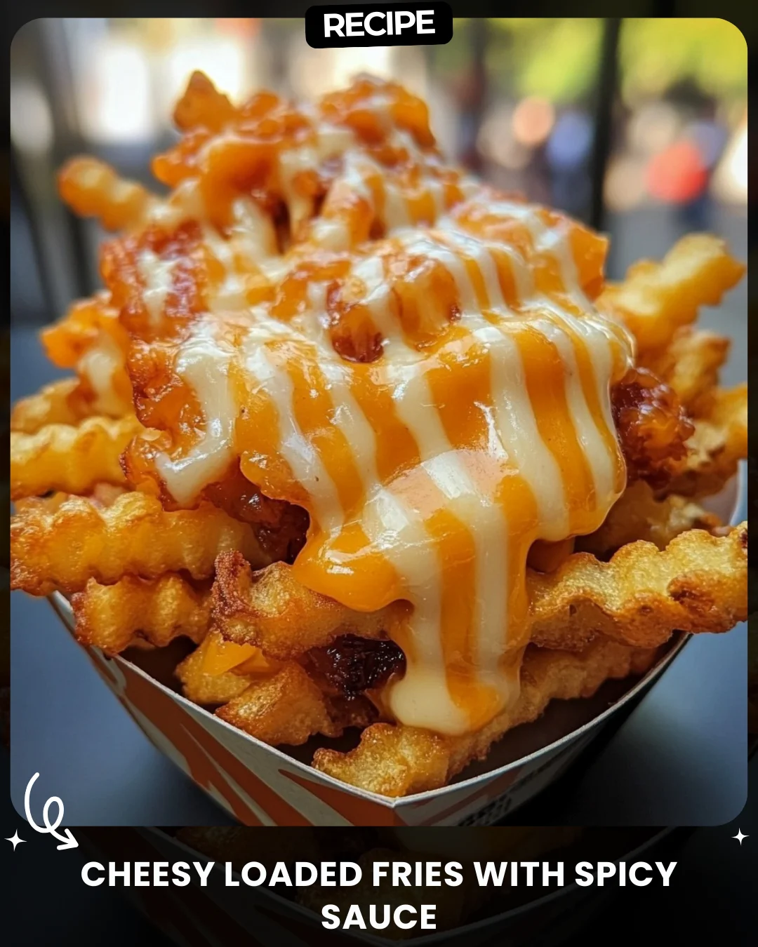 Cheesy Loaded Fries with Spicy Sauce