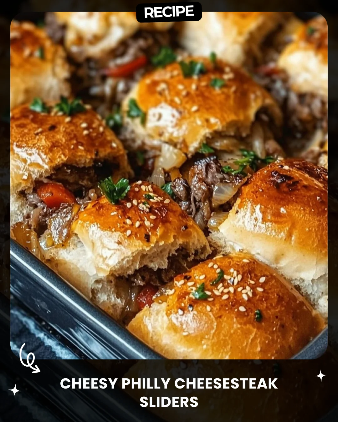 Cheesy Philly Cheesesteak Sliders