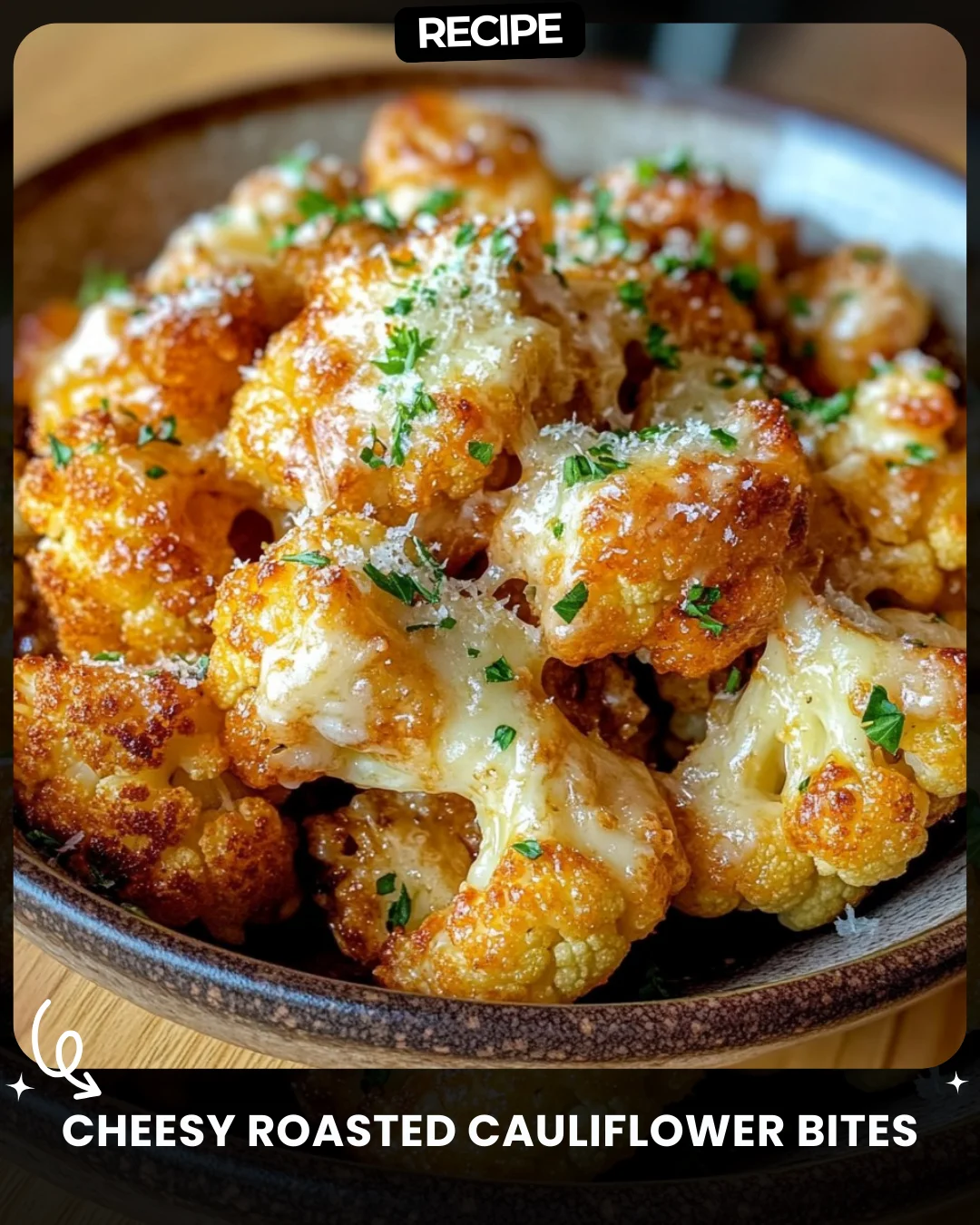 Cheesy Roasted Cauliflower Bites