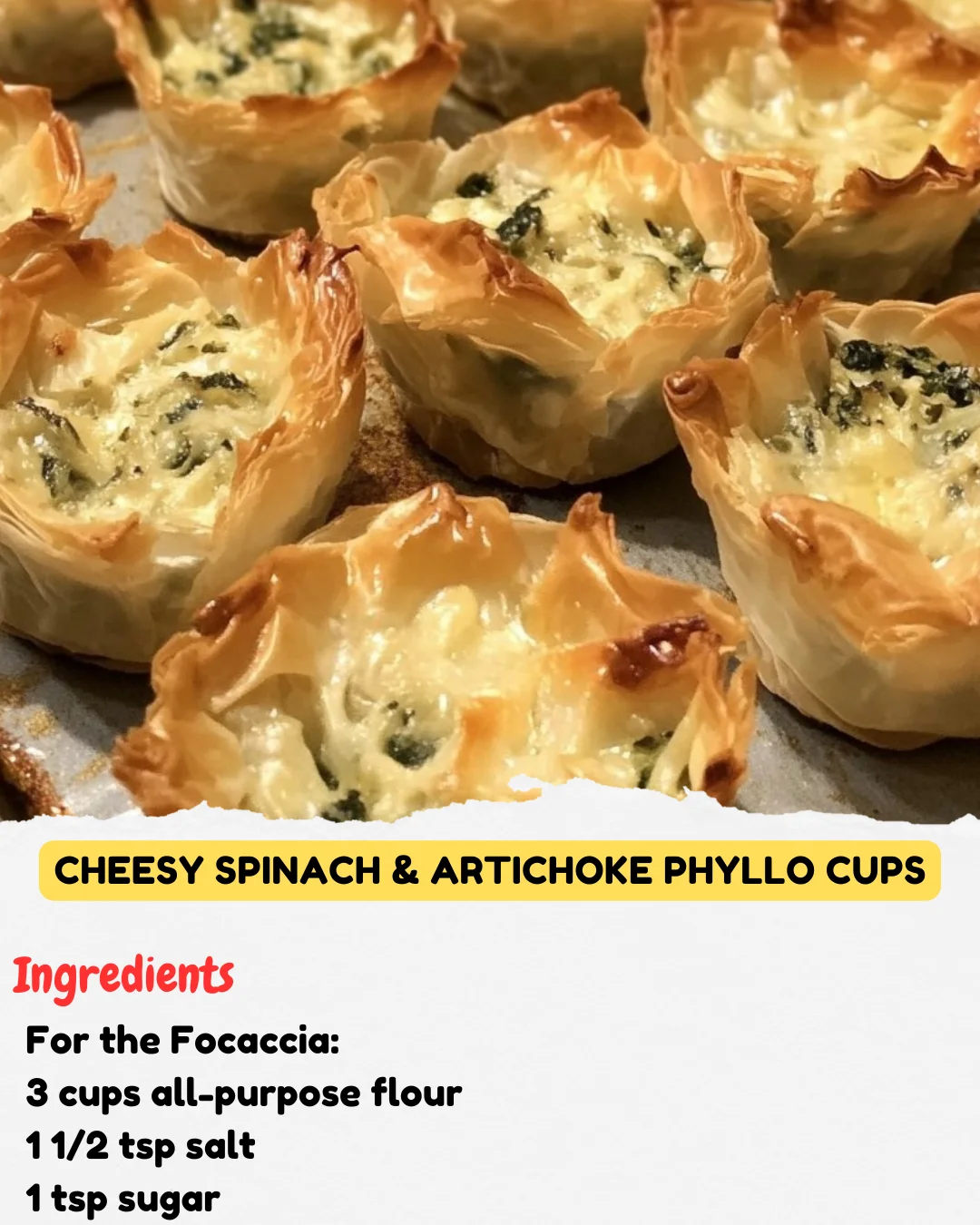 Cheesy Spinach & Artichoke Phyllo Cups