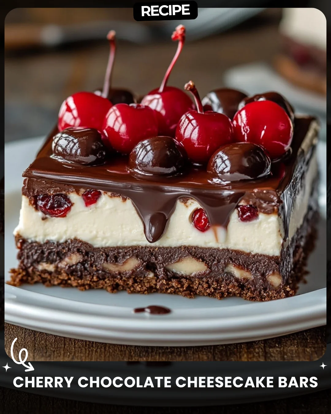 Cherry Chocolate Cheesecake Bars