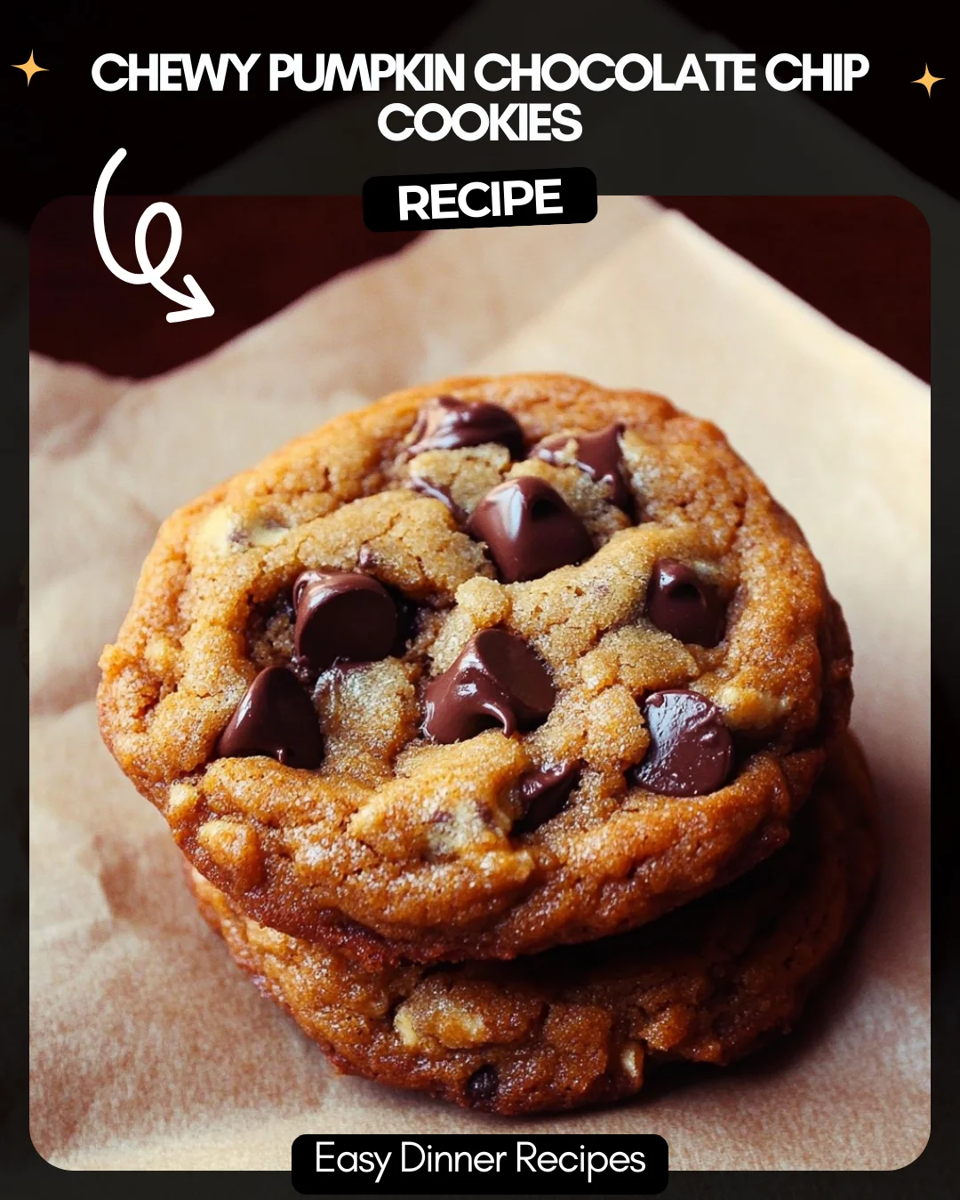Chewy Pumpkin Chocolate Chip Cookies