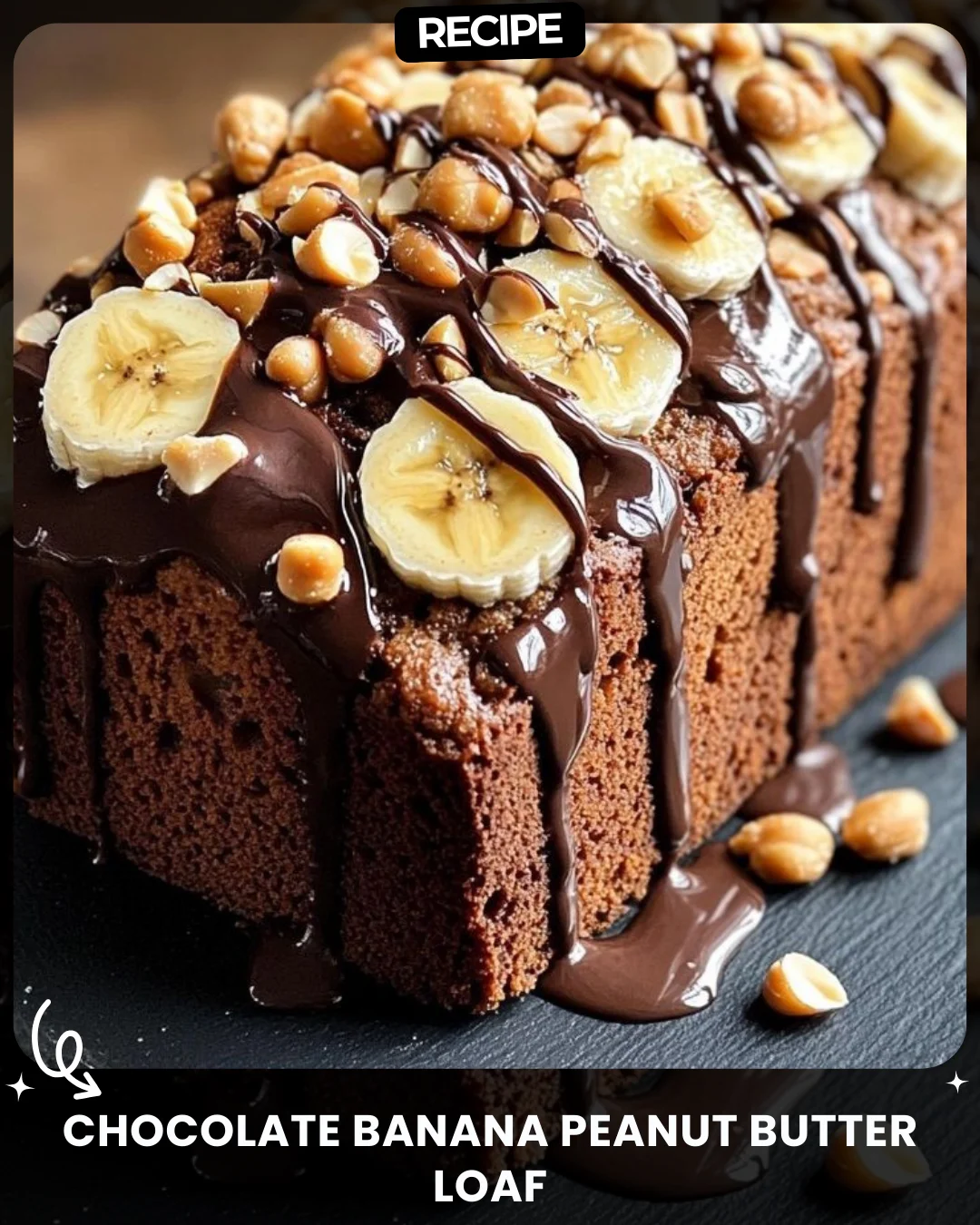Chocolate Banana Peanut Butter Loaf