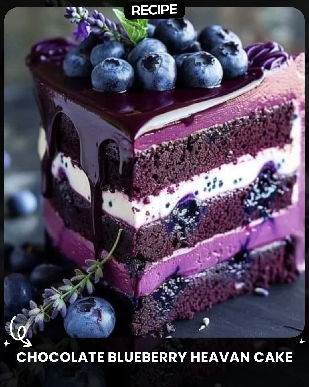 Chocolate Blueberry Heavan Cake