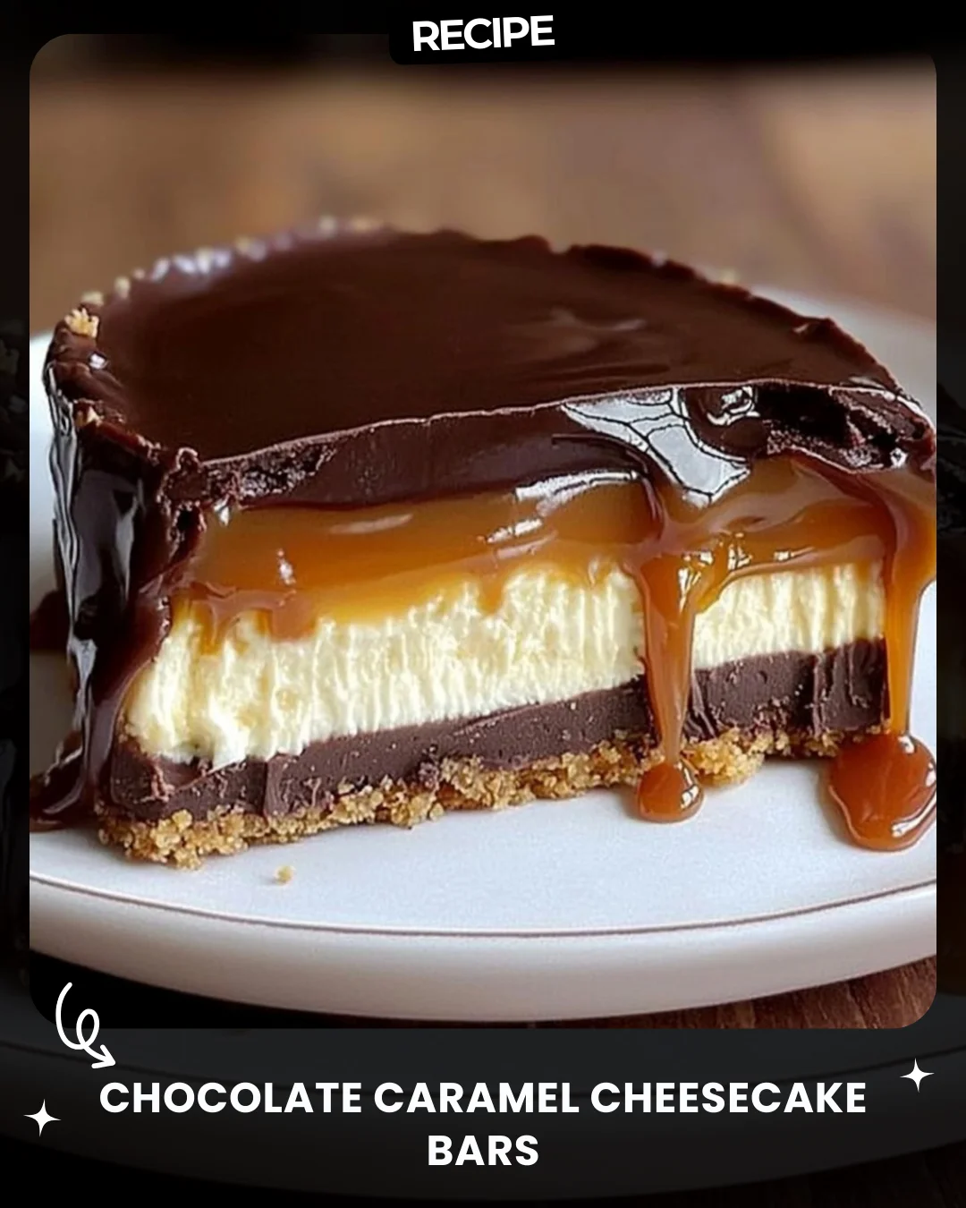 Chocolate Caramel Cheesecake Bars