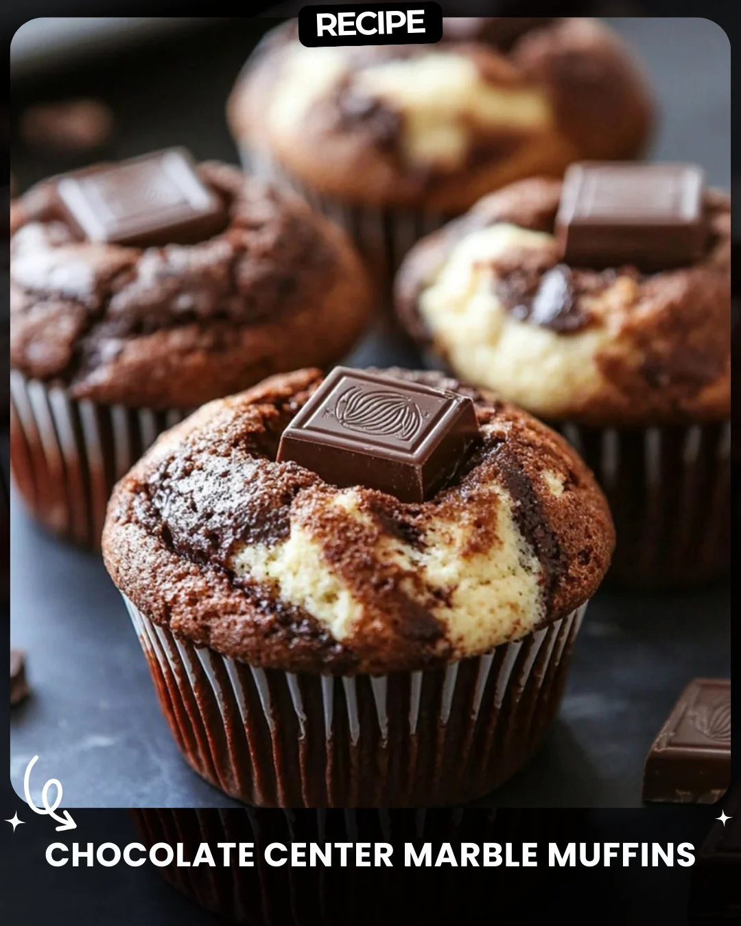 Chocolate Center Marble Muffins