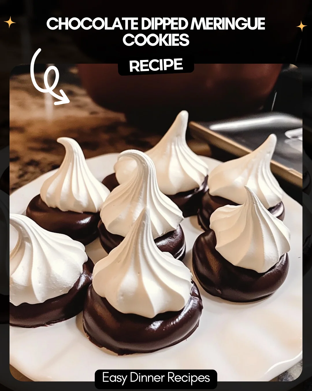 Chocolate Dipped Meringue Cookies