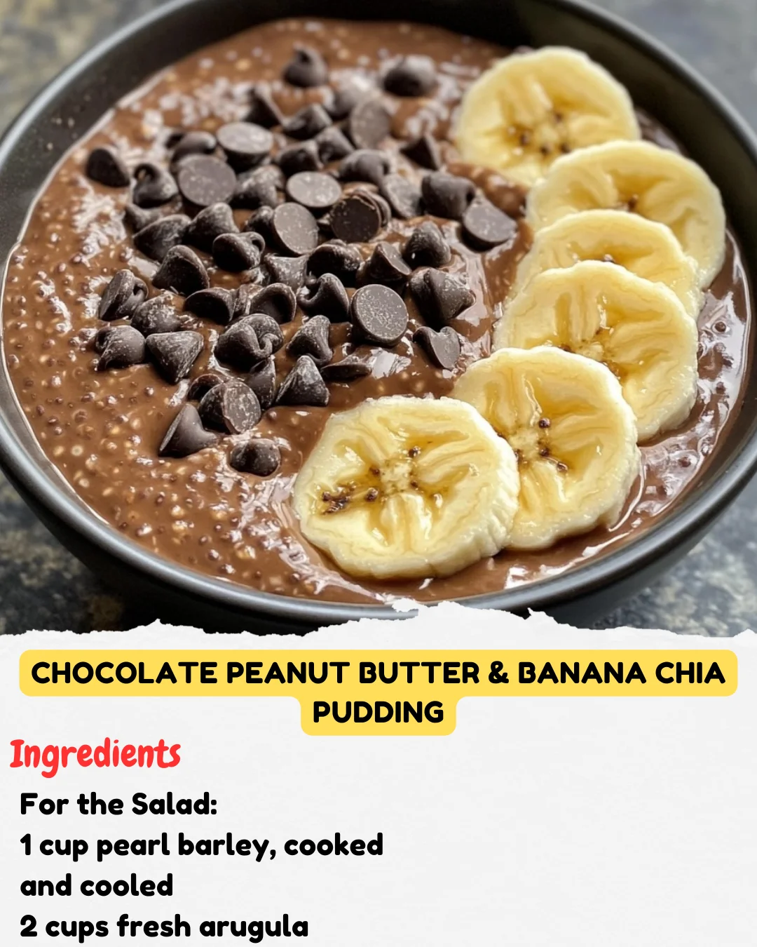 Chocolate Peanut Butter & Banana Chia Pudding