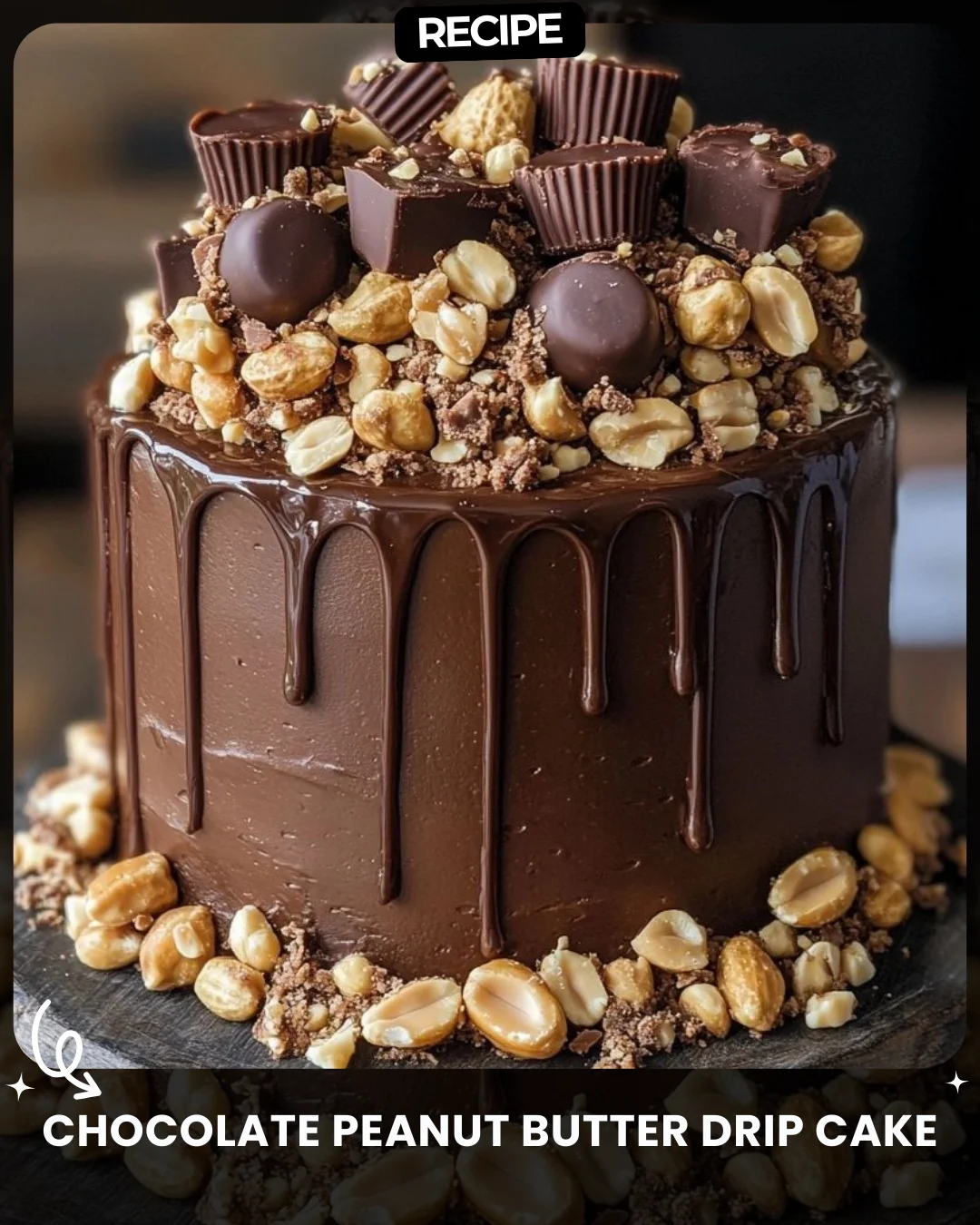 Chocolate Peanut Butter Drip Cake