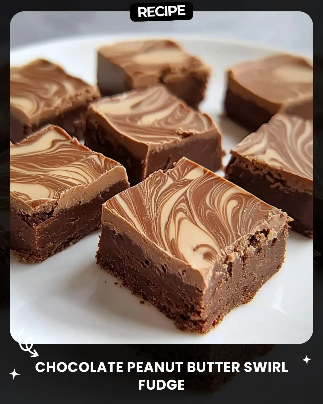 Chocolate Peanut Butter Swirl Fudge